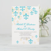 Fleur de Lis Cascade Informal Wedding 2 Kaart (Staand voorkant)