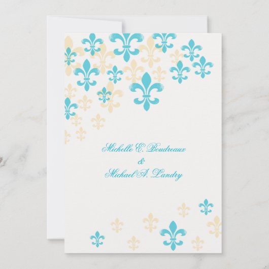 Fleur de Lis Cascade Informal Wedding 2 Kaart (Achterkant)