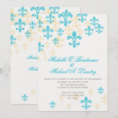 Fleur de Lis Cascade Informal Wedding 2 Kaart (Voorkant / Achterkant)