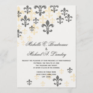 Fleur de Lis Cascade Informal Wedding Kaart
