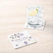 Fleur de Lis Cascade Paarse Gele Onderzetters (Insitu)