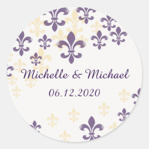 Fleur de Lis Cascade Ronde Stickers