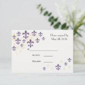 Fleur de Lis Cascade RSVP-kaarten RSVP Kaartje (Staand voorkant)