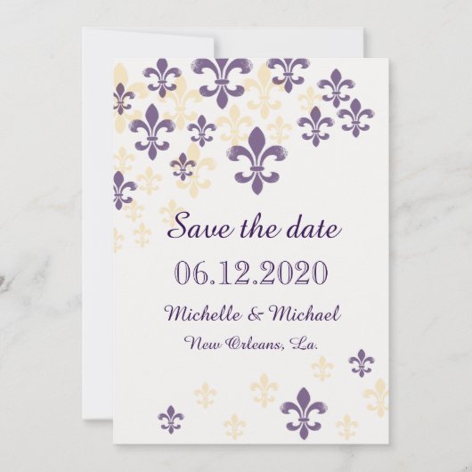 Fleur de Lis Cascade Save the Date (Voorkant)
