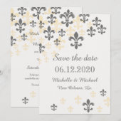 Fleur de Lis Cascade Save the Date (Voorkant / Achterkant)