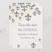 Fleur de Lis Cascade Save the Date (Voorkant / Achterkant)