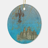 Fleur de lis Castle Kerstannament Keramisch Ornament (Links)