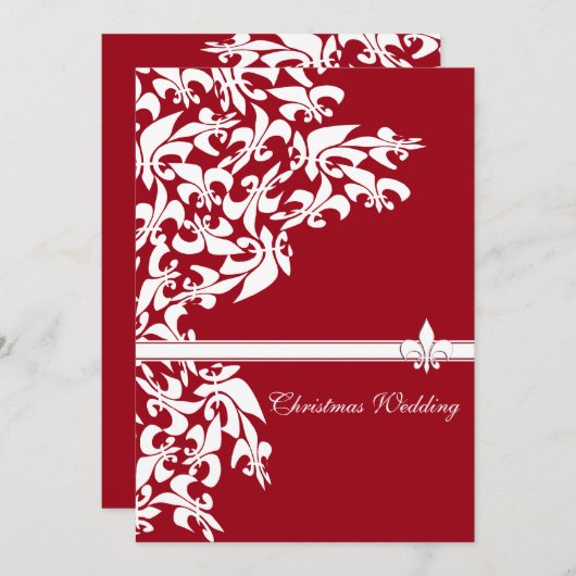 Fleur de Lis Casual kersthuwelijk Kaart (Voorkant / Achterkant)