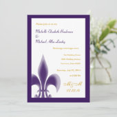 Fleur de Lis Casual Wedding Kaart (Staand voorkant)