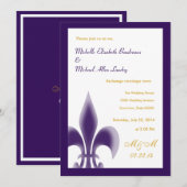 Fleur de Lis Casual Wedding Kaart (Voorkant / Achterkant)