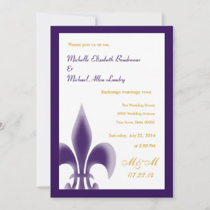 Fleur de Lis Casual Wedding Kaart