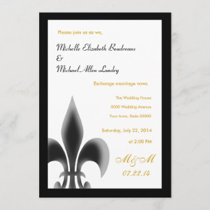 Fleur de Lis Casual Wedding Kaart