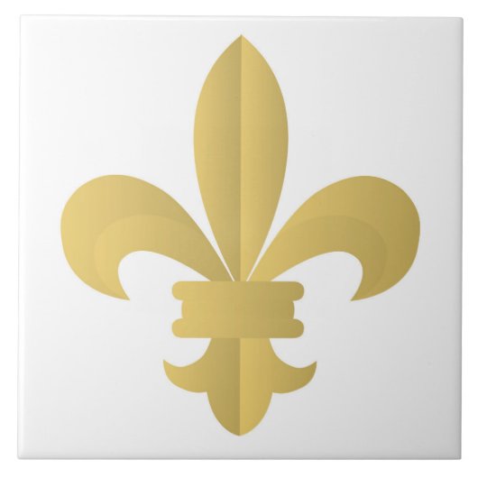 Fleur De Lis Ceramic Tile Tegeltje (Voorkant)