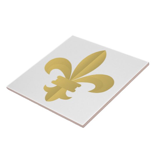 Fleur De Lis Ceramic Tile Tegeltje (Zijkant)