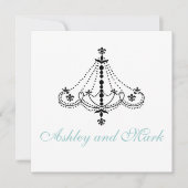 Fleur de Lis Chandelier Wedding Invitations Kaart (Voorkant)