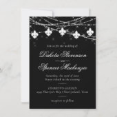 Fleur de Lis Charcoal Lights | Minimale bruiloft Kaart (Voorkant)