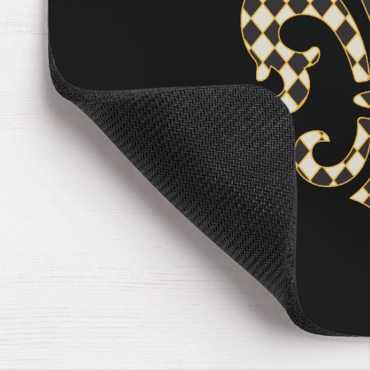 Fleur de Lis Checkered Pattern Muismat (Hoek)