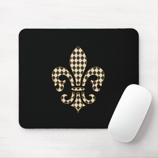 Fleur de Lis Checkered Pattern Muismat (Met muis)