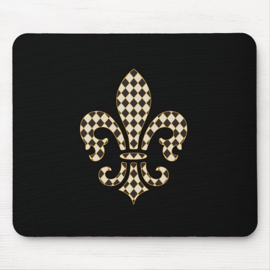 Fleur de Lis Checkered Pattern Muismat (Voorkant)