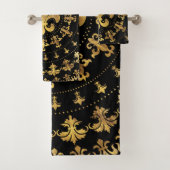 Fleur-de-lis - cirkelvormige versiering - Goud en  Bad Handdoek (Insitu)