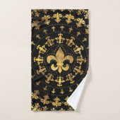 Fleur-de-lis - cirkelvormige versiering - Goud en Bad Handdoek (Handdoek)