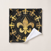 Fleur-de-lis - cirkelvormige versiering - Goud en  Bad Handdoek (Wasdoekje)