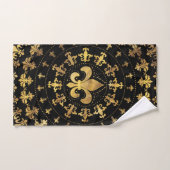 Fleur-de-lis - cirkelvormige versiering - Goud en  Bad Handdoek (Handdoek)