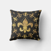 Fleur-de-lis - cirkelvormige versiering - Goud en  Buitenkussen (Achterkant)