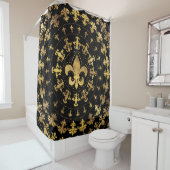 Fleur-de-lis - cirkelvormige versiering - Goud en  Douchegordijn (In situ)