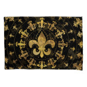 Fleur-de-lis - cirkelvormige versiering - Goud en Kussensloop (Voorkant)