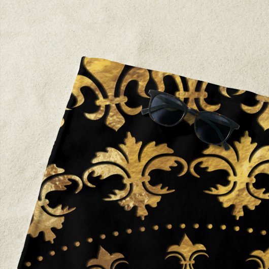 Fleur-de-lis - cirkelvormige versiering - Goud en  Strandlaken (In situ)