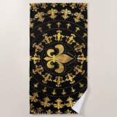 Fleur-de-lis - cirkelvormige versiering - Goud en Strandlaken (Voorkant)