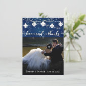 Fleur de Lis Classic Blauwe Lichten | Foto en Lief Bedankkaart (Staand voorkant)