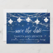 Fleur de Lis Classic Blue Lights | Joodhuwelijk Save The Date (Voorkant)