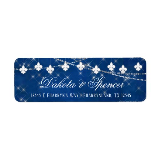 Fleur de Lis Classic Blue Lights | Retouradres Etiket (Voorkant)