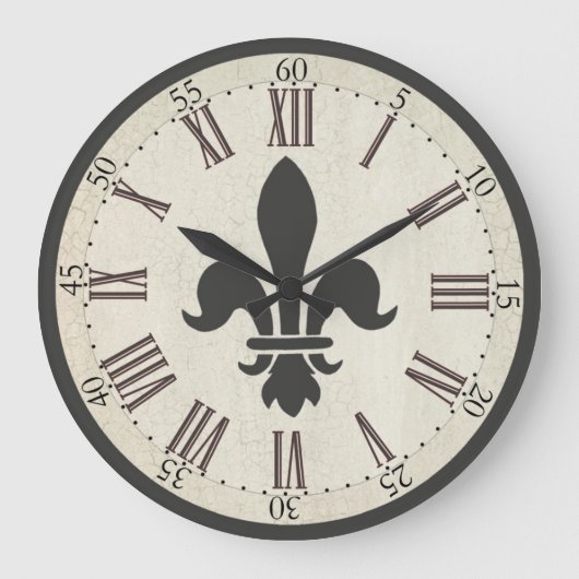 Fleur de Lis Clock Grote Klok (Voorkant)