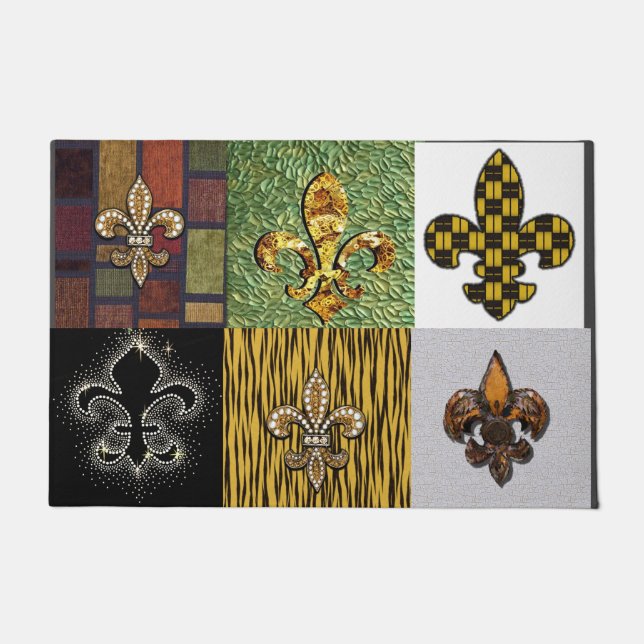 Fleur De Lis Collage Deurmat (Voorkant)