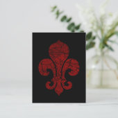 fleur-de-lis-cracked_red briefkaart (Staand voorkant)