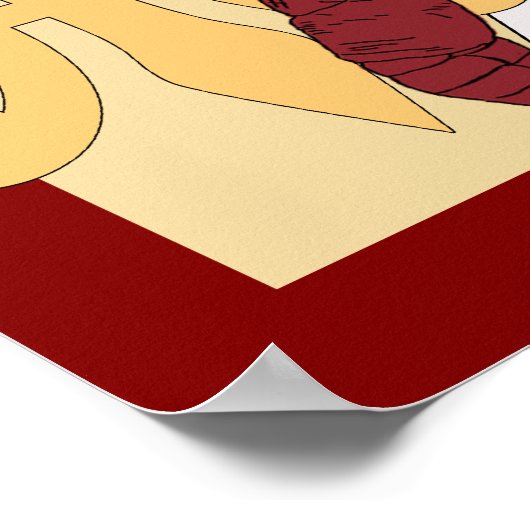 Fleur de Lis Crawfish Afstuderen Banner Poster (Hoek)