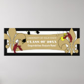 Fleur de Lis Crawfish Afstuderen Banner Poster (Voorkant)