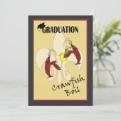 Fleur de Lis Crawfish Boil Afstuderen Invitation Kaart (Staand voorkant)