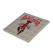 Fleur De Lis Crawfish Tegeltje (Zijkant)