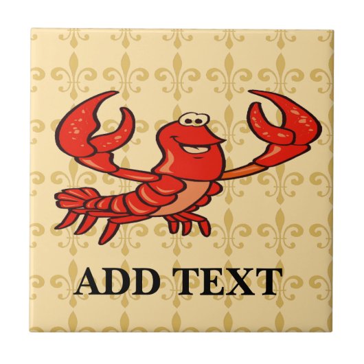 Fleur De Lis Crawfish Tegeltje (Voorkant)