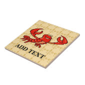 Fleur De Lis Crawfish Tegeltje (Zijkant)