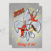 Fleur de Lis Crawfish Uitnodiging nieuwjaarspartij (Voorkant / Achterkant)