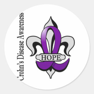Fleur De Lis Crohn's Disease Hope Ronde Sticker