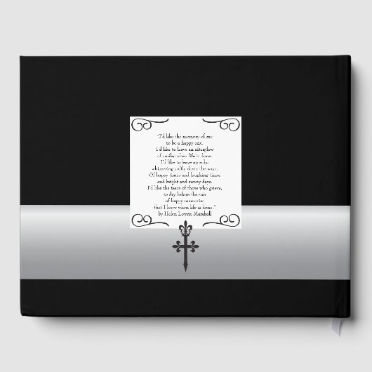 Fleur De Lis Cross Begrafenis Gastboek Gastenboek (Achterkant)