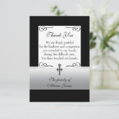 Fleur De Lis Cross Sympathie Hartelijk dank Bedankkaart (Staand voorkant)