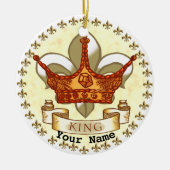 Fleur De Lis Crown King Dad ornament (Voorkant)