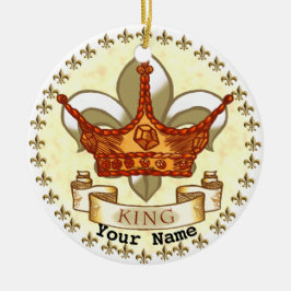 Fleur De Lis Crown King Dad ornament